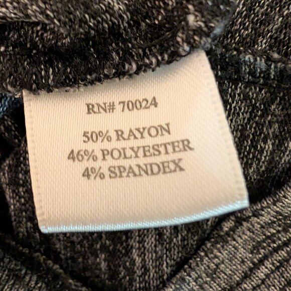 Draped Open Back Sweater BLACK/WHITE Heathered Size 2XL - Picture 8 of 10